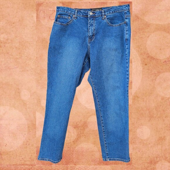 Venezia Classic V Medium Wash Denim Straight Leg Jeans Women's Size 18P - Picture 1 of 8